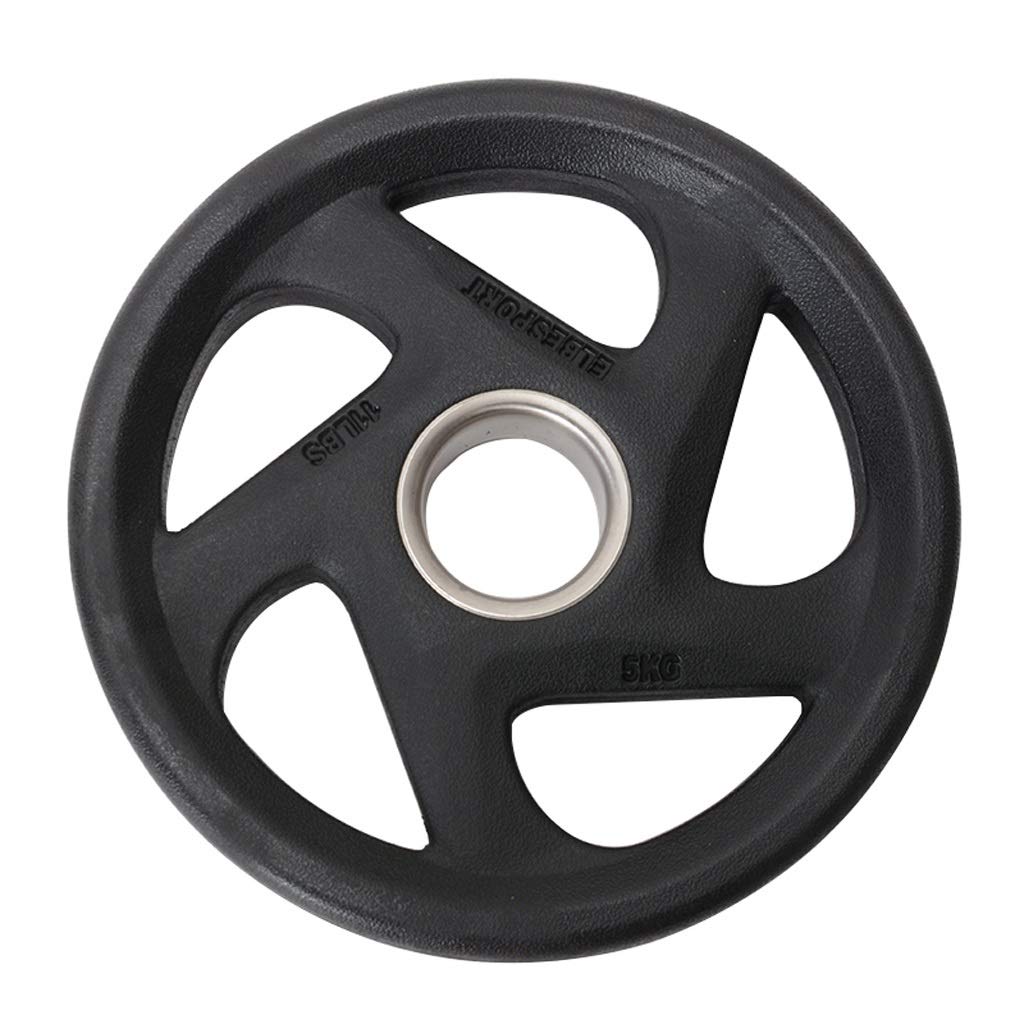 Discos de Pesas Placa de Peso Olímpico Grip Plate 2 Pulgadas de Hierro Fundido estándar 5 Grip Plate, único, Disponible en 2,5 kg / 5.5lb, 5 kg / 11 Libras, 10 kg / 22 Libras, Negro