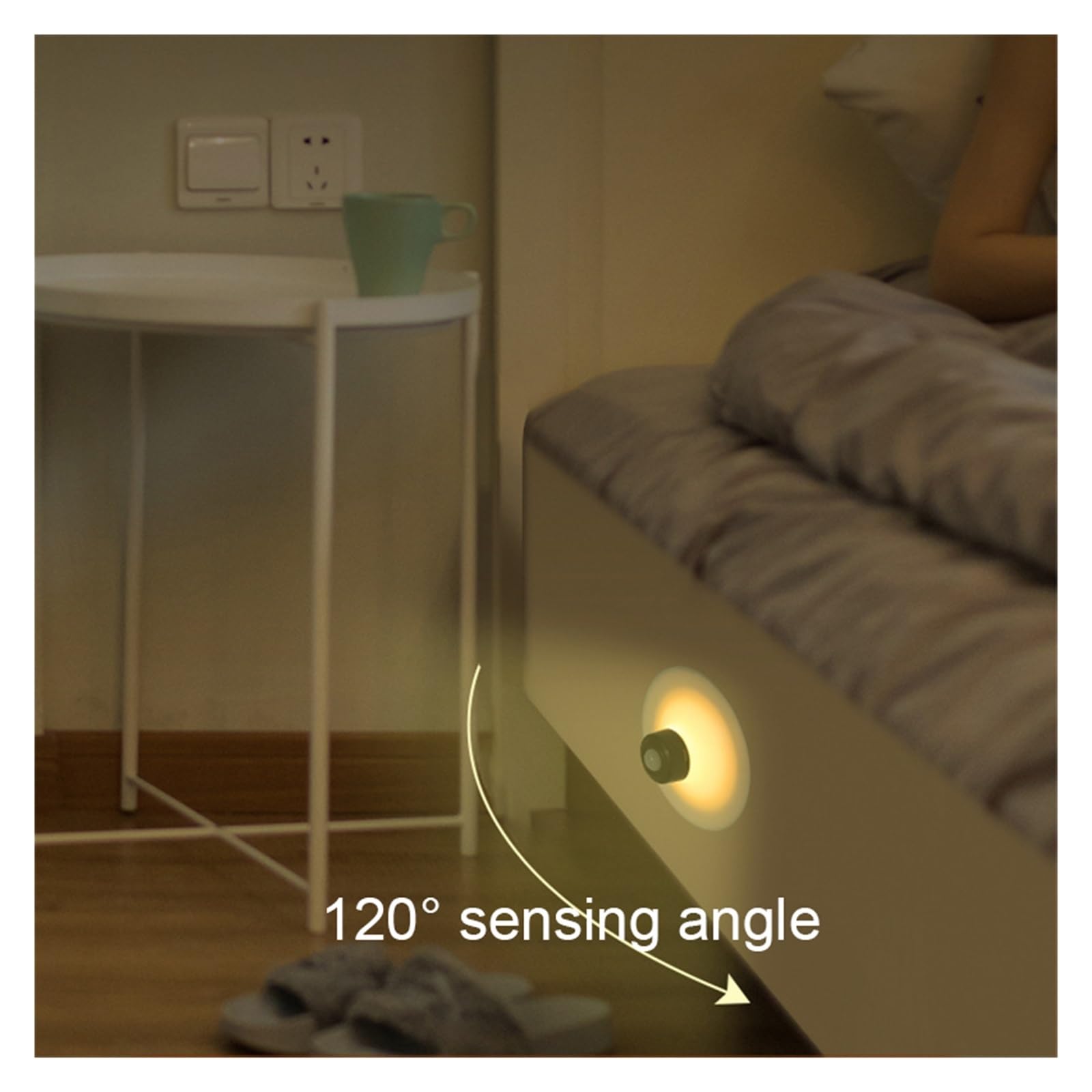 Oświetlenie Pod Szafką Lampka Nocna LED Szafki Czujnik Ruchu Na Schodach Z Przyssawką Sypialnia Łazienka Lampa Kuchenna Oświetlenie Wewnętrzne Czarny(2)
