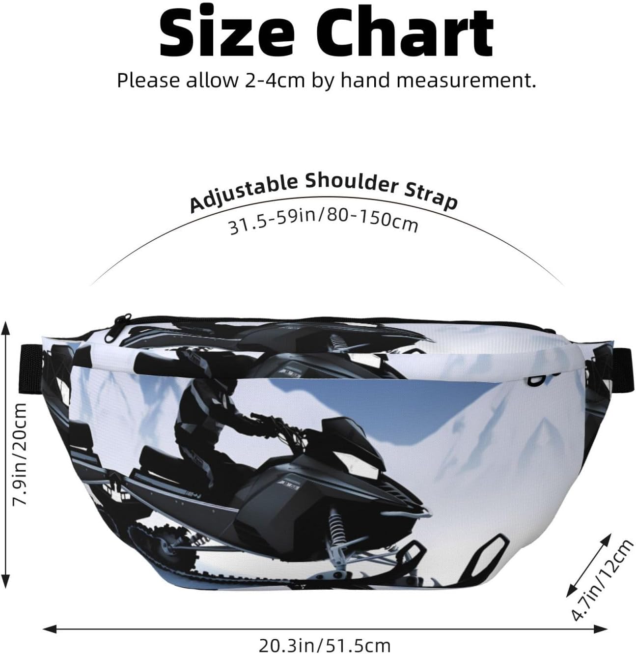 Fanny Pack for Men Women Snowmobile Belt Bag with Adjustable Strap Fashion Waist Bag Waist Pack for Travel