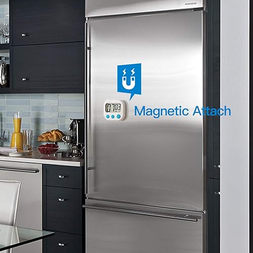 Miniatura 4 de Betus Temporizador digital de cocina, dígitos grandes, funcionamiento simple y alarma fuerte, respaldo magnético o soporte de mesa, cronómetro