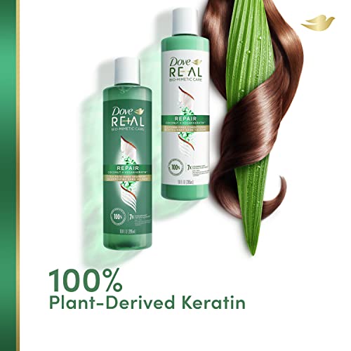 Dove Re+Al Bio-Mimetic Care Shampoo For Damaged Hair Repair Coconut + Vegan Keratin Sulfate-Free Coconut Shampoo 10Oz thumb #4