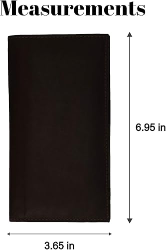 Miniatura 3 de Organizador de cuero genuino para chequera con tarjetero (marrón)