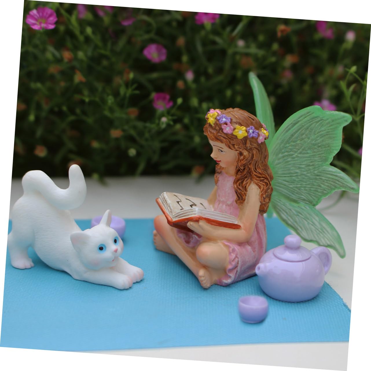 TOYANDONA 5sätze Resin Cat Fairy Sculpture Teiliges Teetassen Garten-Dekoration Zauberhafte Katzenfiguren Im -landschaftsdesign Für Katzenliebhaber Und Gartenliebhaber