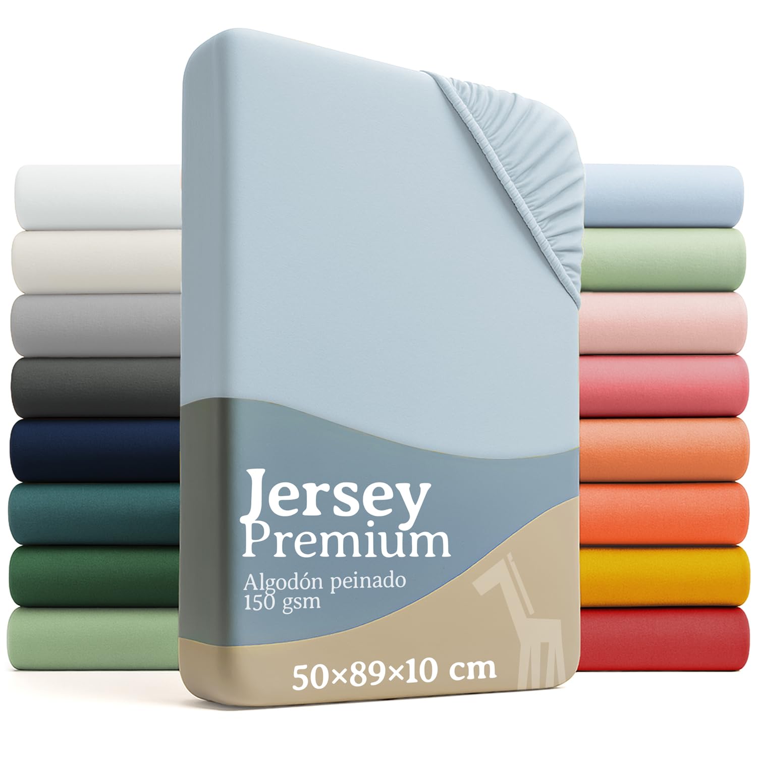 Laleni Premium sabana bajera cuna 50x89 cm cuna bebe 2 pzs - sabana bajera cuna para cochecito bebe certificada OEKO-TEX - sabana cuna 100% algodón - sabanas bajeras cuna - sabanas minicuna azul claro