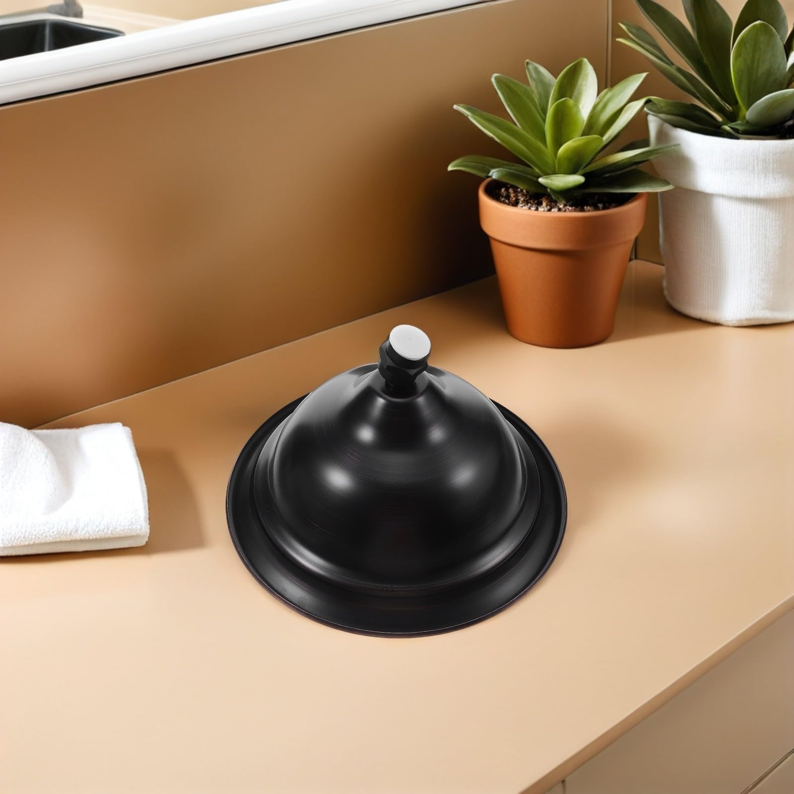 Cabezal de Ducha de Cobre Negro Gran Campana, Vintage para Baño
