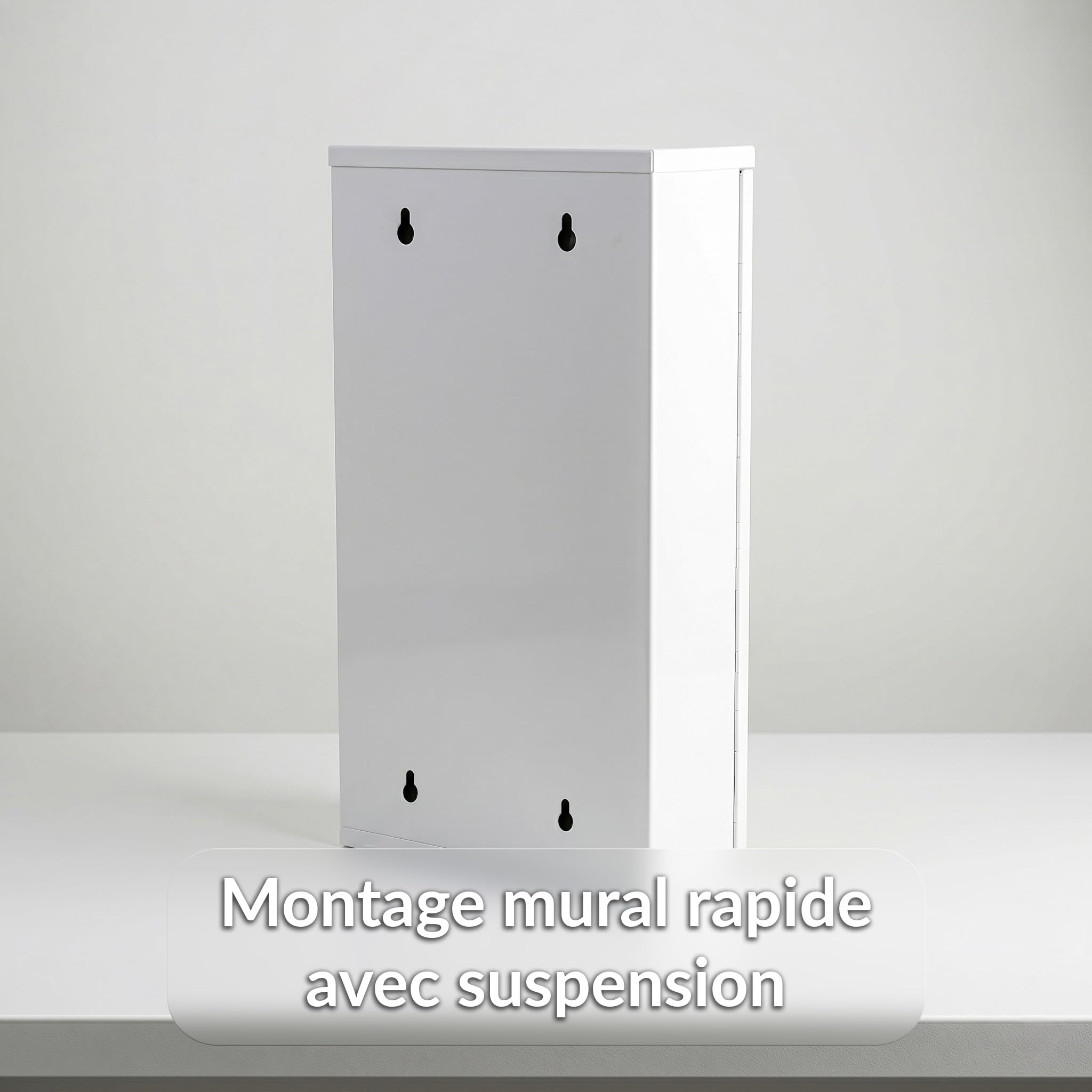 KARAT Armoire à Pharmacie Allen – Armoire à médicaments verrouillable avec Porte en Verre dépoli, pour Salle de Bain, Cuisine et Cabinet médical (Blanc, 60 × 30 cm (4 Compartiments))