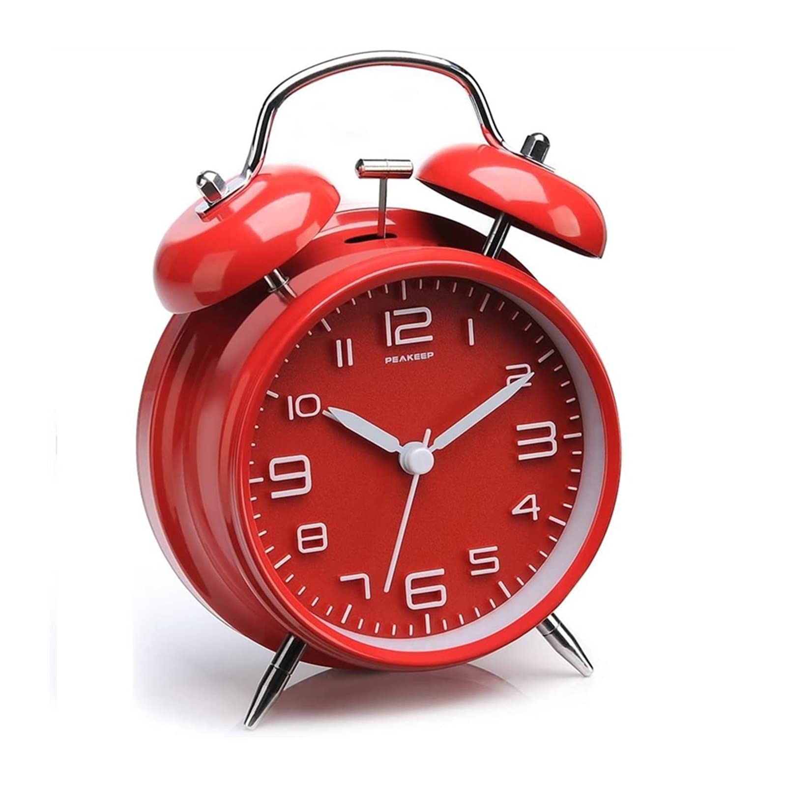 SDFsdfdS Alarm clock, 4 Inch Metal Twin Bell Alarm Clock(D)