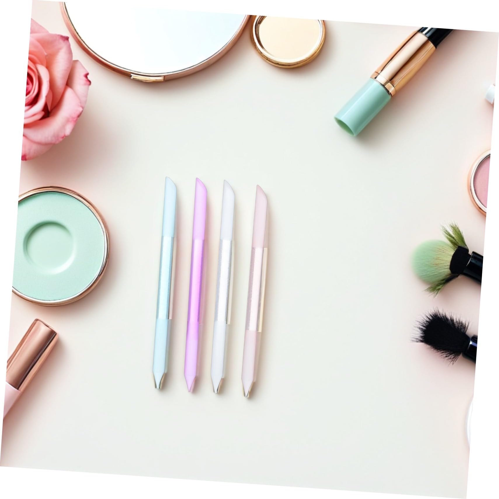 4stücke Glas Kristall-nagelfeilen Glas-nagelpuffer Maniküre-werkzeug für Salon und Heimgebrauch Nagelpflege Abgewinkeltem Design für Präzise Feilung