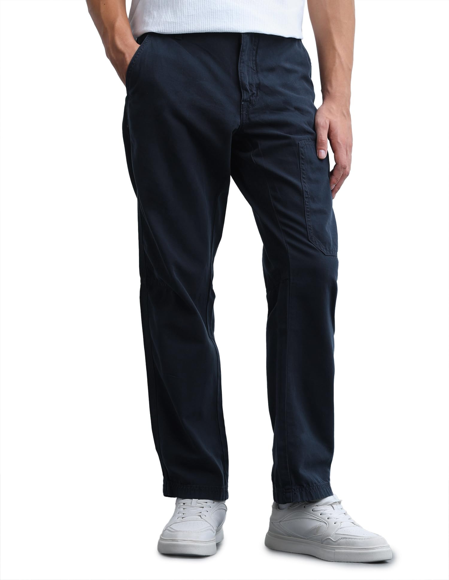 flying machine Men's Straight Fit Trousers| Solid | Mid Rise-picture-34