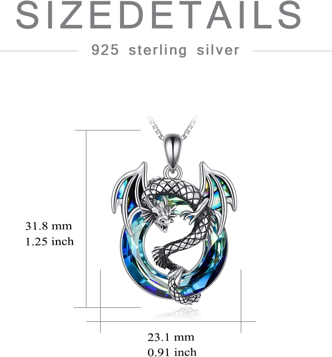 LILALO Dragon Necklace for Women Sterling Silver Crystal Dragon Gifts Jewelry - Image 6