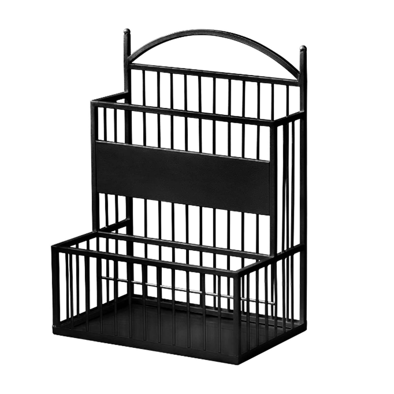 Grand organisateur de porte-parapluies en fer noir haut de gamme