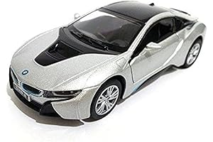 New 1:36 Display - Silver Color BMW I8 Diecast Model Car