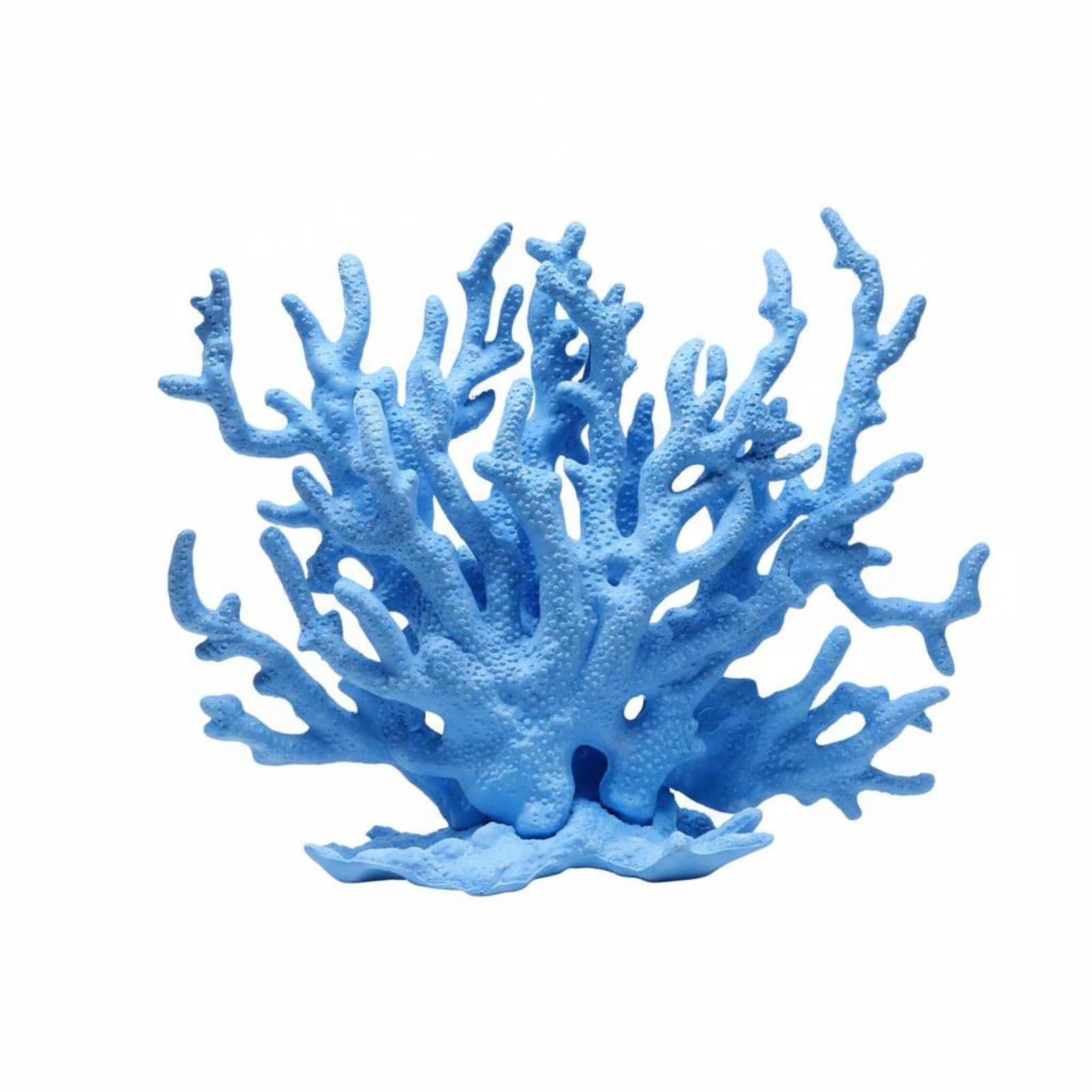Aquarium Coral Decorazione Roccia Acquario Ornamento Scenico Montagna Resina Realistica con Aspetto Roccioso Naturale E Silhouette per Effetto, Corallo Blu Simulato