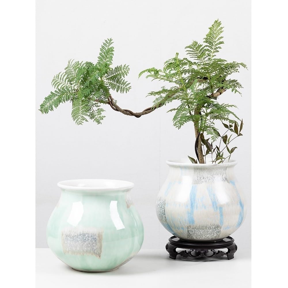 doniczka Spersonalizowane z podstawą, Zielona roślina, Sukulent Bonsai, Doniczka okrągła ceramiczna, Duża orchidea, Oddychająca