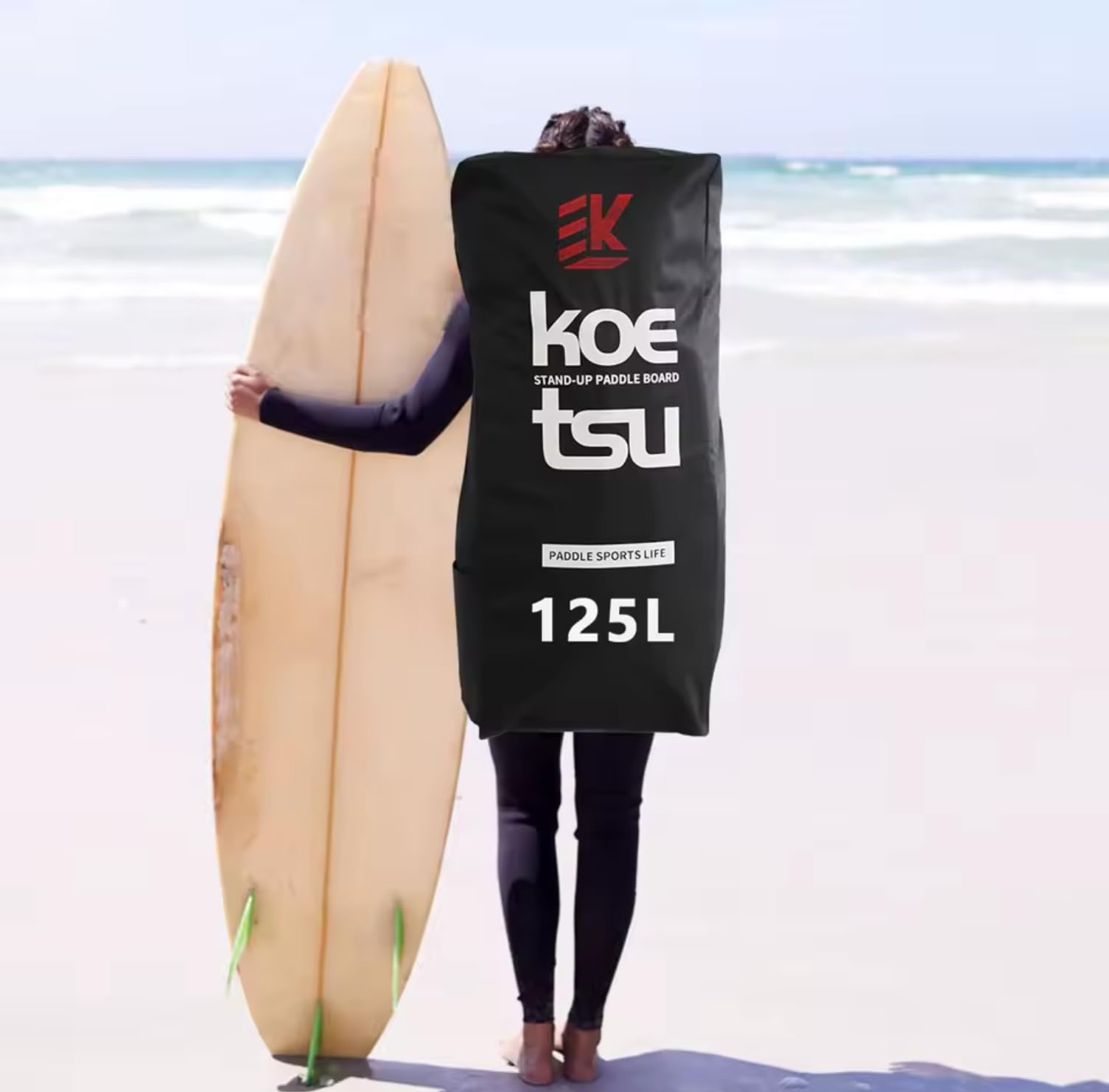 LIXADA Mochila inflable para tabla de remo de 80 L/105 L/125 L, gran capacidad, resistente al desgarro, para tabla de remo y engranajes, mochila de viaje duradera