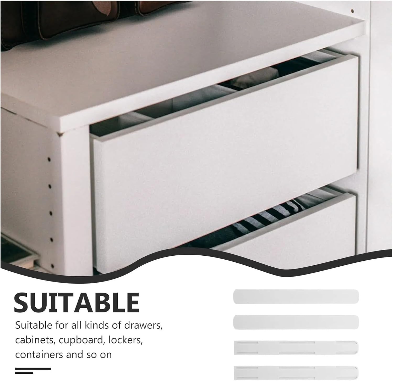 Full Extension Drawer Slides 4pcs Self Adhesive Drawer Track for Cabinets Cupboards Storage Box