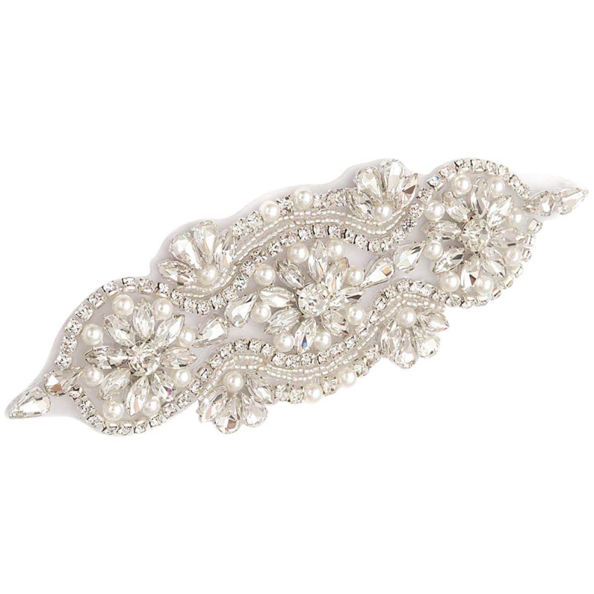 NUOBESTY 5pezzi Rhinestone Applique Per Cinture e Abbigliamento Decorazione Elegante Per Matrimonio e Feste Toppe Termoadesive Strass Per Progetti Fai Da Te