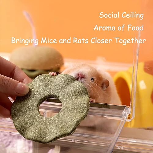 Miniatura 6 de Juguete de hámster en forma de hamburguesa Timothy Hay, juguetes de conejito, para conejos de mascotas, conejillos de indias y chinchillas