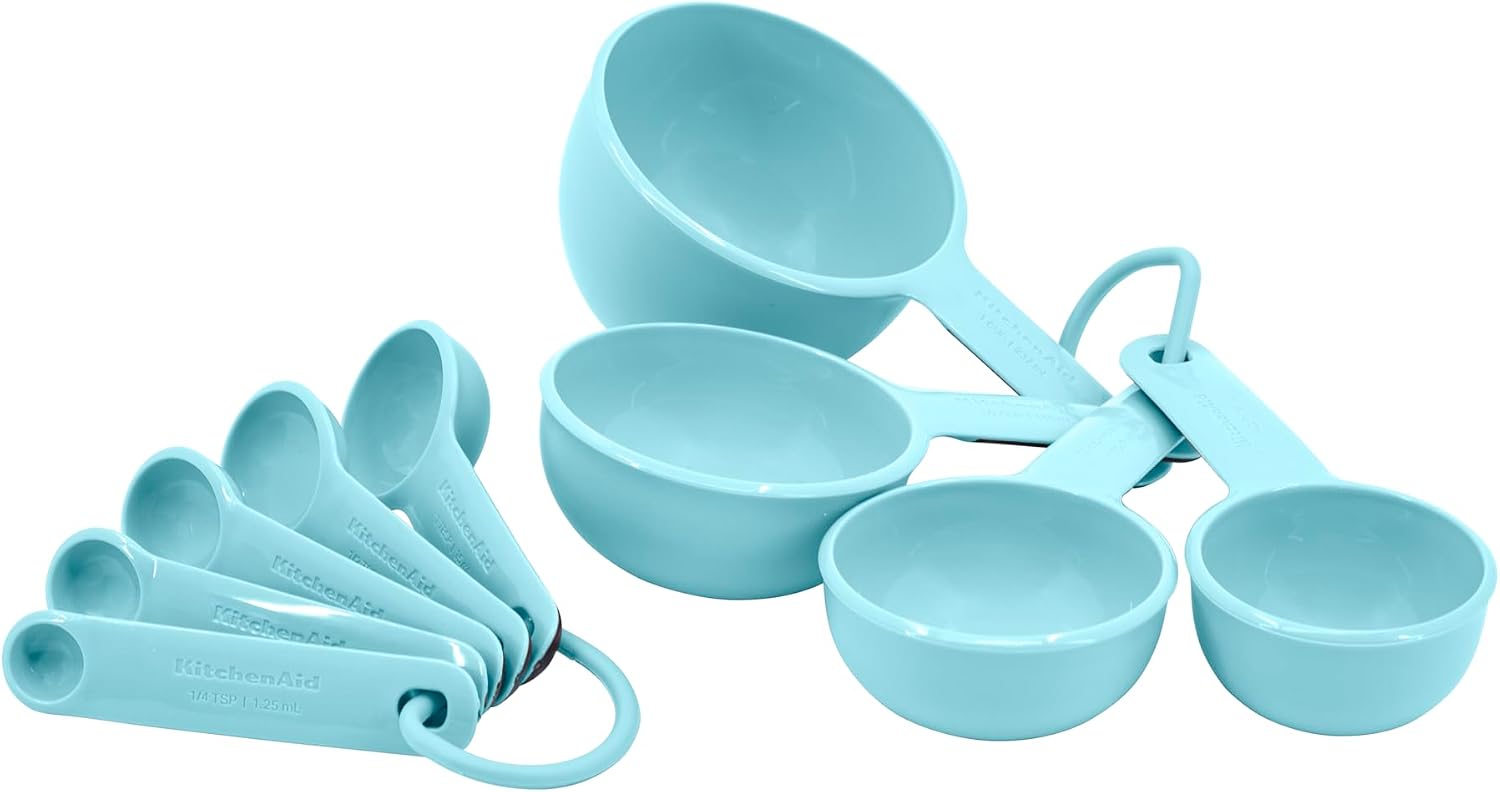 KitchenAid - Measuring Cups and Spoons Set, 9-Piece Nesting Measuring Spoons and Cups (Mineral Water)