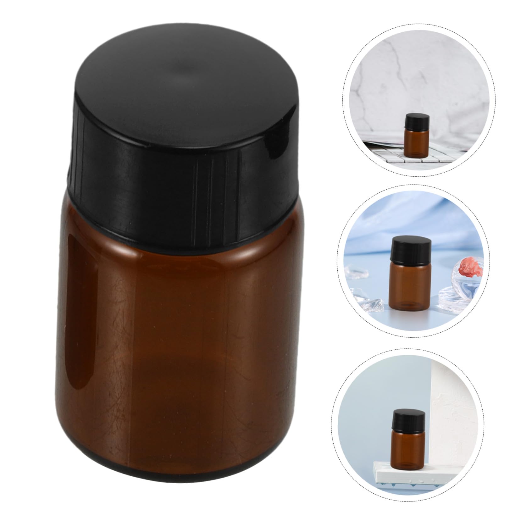 Cabilock 100 Piezas Botellas de Viaje para Maquillaje Unidades Frascos Rellenable de Vidrio con Tapa Negra Dispensadores Cosméticos Portátiles para Loción y Aceites Esenciales