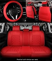 Vista 2 de Saienno ZFL01 Fundas de asiento de automóvil de cuero de lujo para asientos delanteros y traseros, compatible con sedán y SUV, juego completo de 5