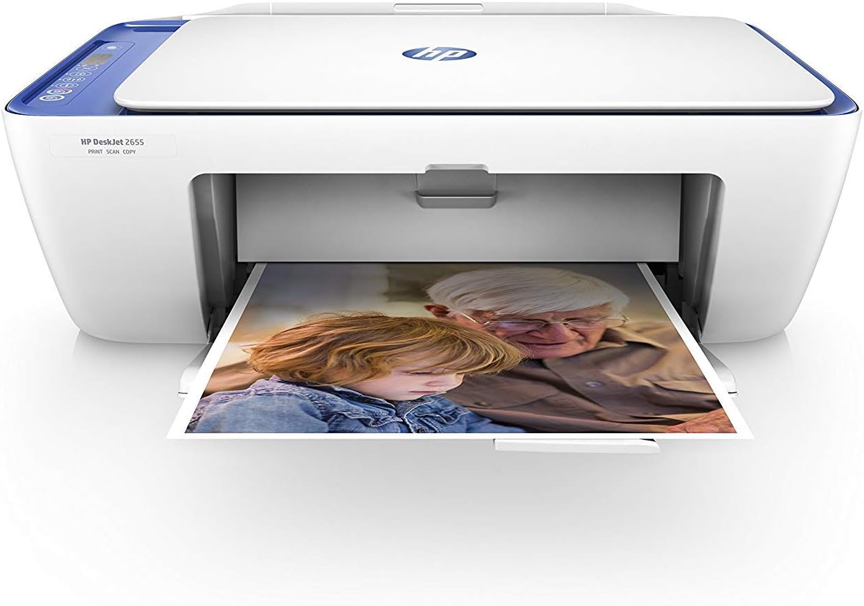 HP DeskJet 2655 All-in-One Compact Printer, Instant Ink, Works with Alexa - Noble Blue (V1N01A)