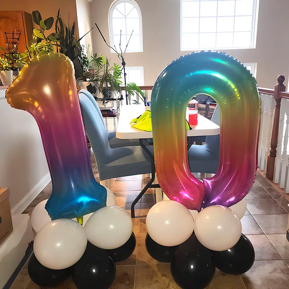 Foil Globo Número 5 Azul 40" (101cm), Inflable Helio o aire, Gigante Numeros 0-9, 10-19, 20-29, 30-100, Grande Globos Decoración para La Boda Aniversario y Cumpleaños Fiestas — view 132