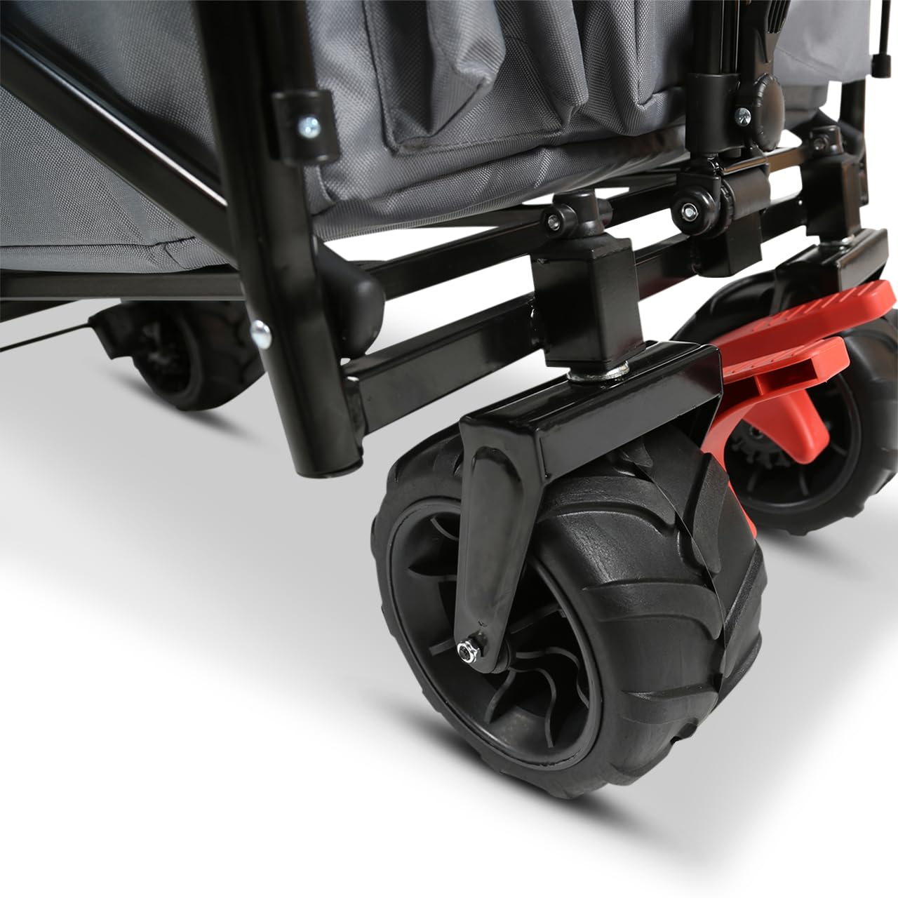 FUXLIFE Carrello da spiaggia FX-CTB800 Grigio - Carrello pieghevole per la spiaggia e il tempo libero - Interno imbottito - Tettuccio parasole - Ruote fuoristrada per sabbia e terreno