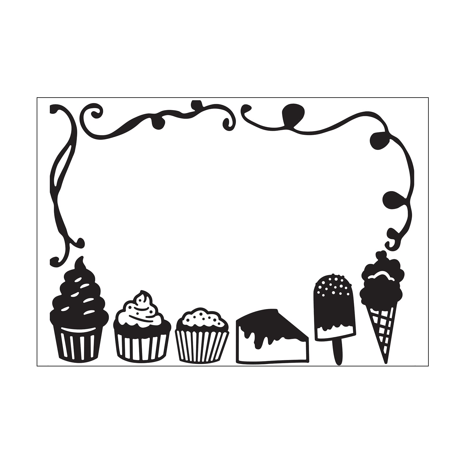 Vaessen Creative Embossing Folder Desserts 5.75 x 4.21 inches - Embossing Folder for Card Making, Scrapbooking, Journaling - Reusable - Precise Results - for Embossing and Die-Cutting Machines