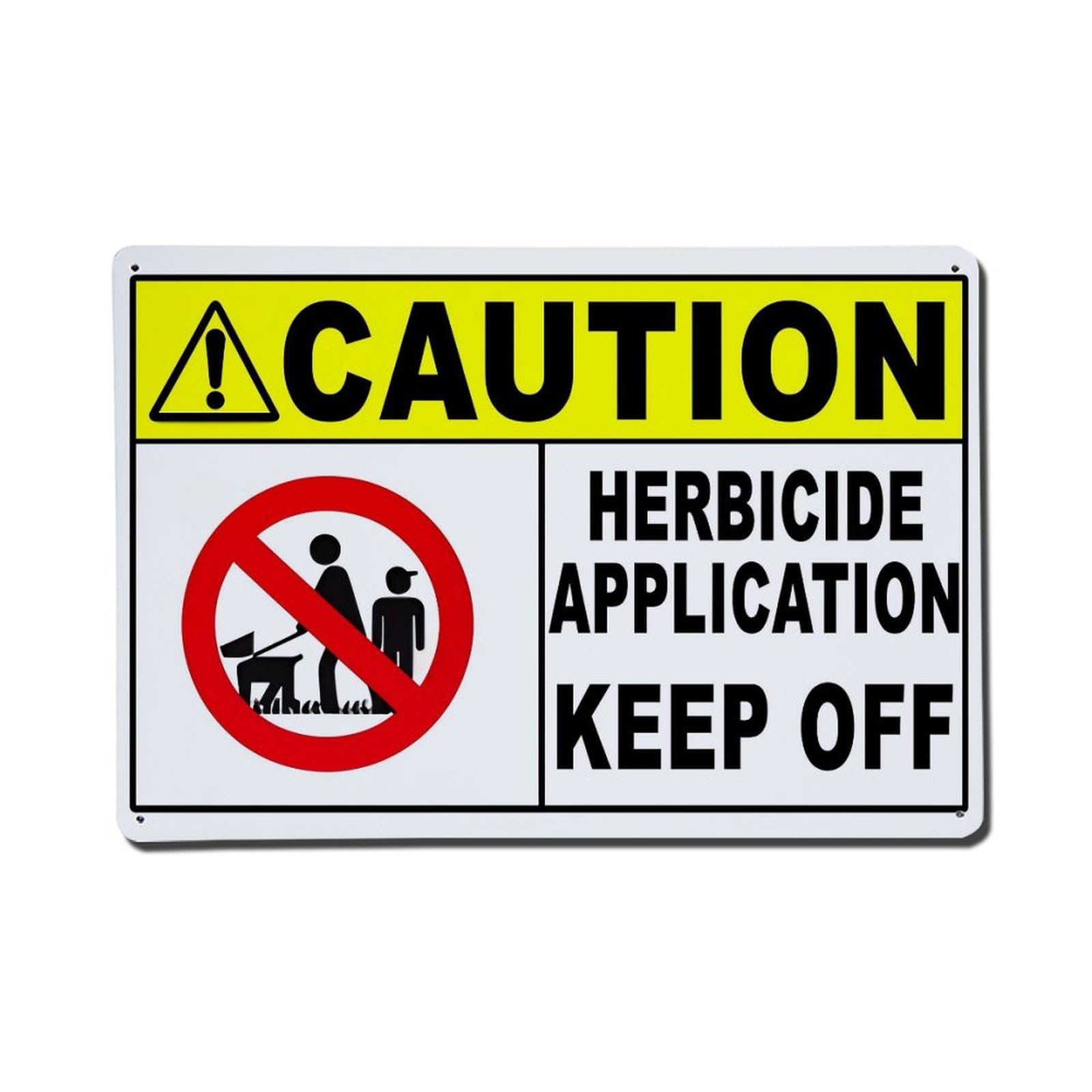 Caution Herbicide Application Keep Off Sign Metal Tin Sign Plaque