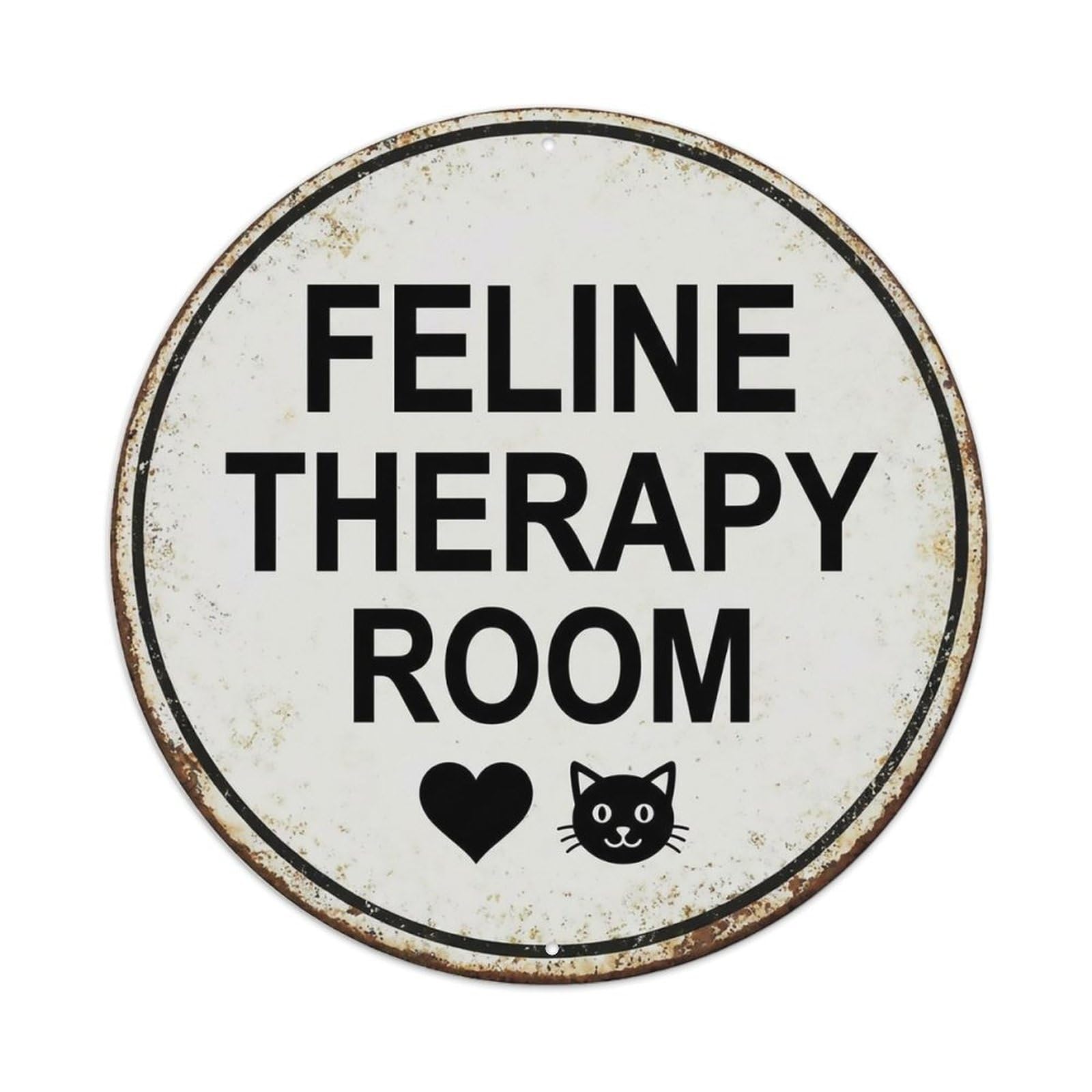 Vintage Feline Therapy Room Zone Metal Tin Sign