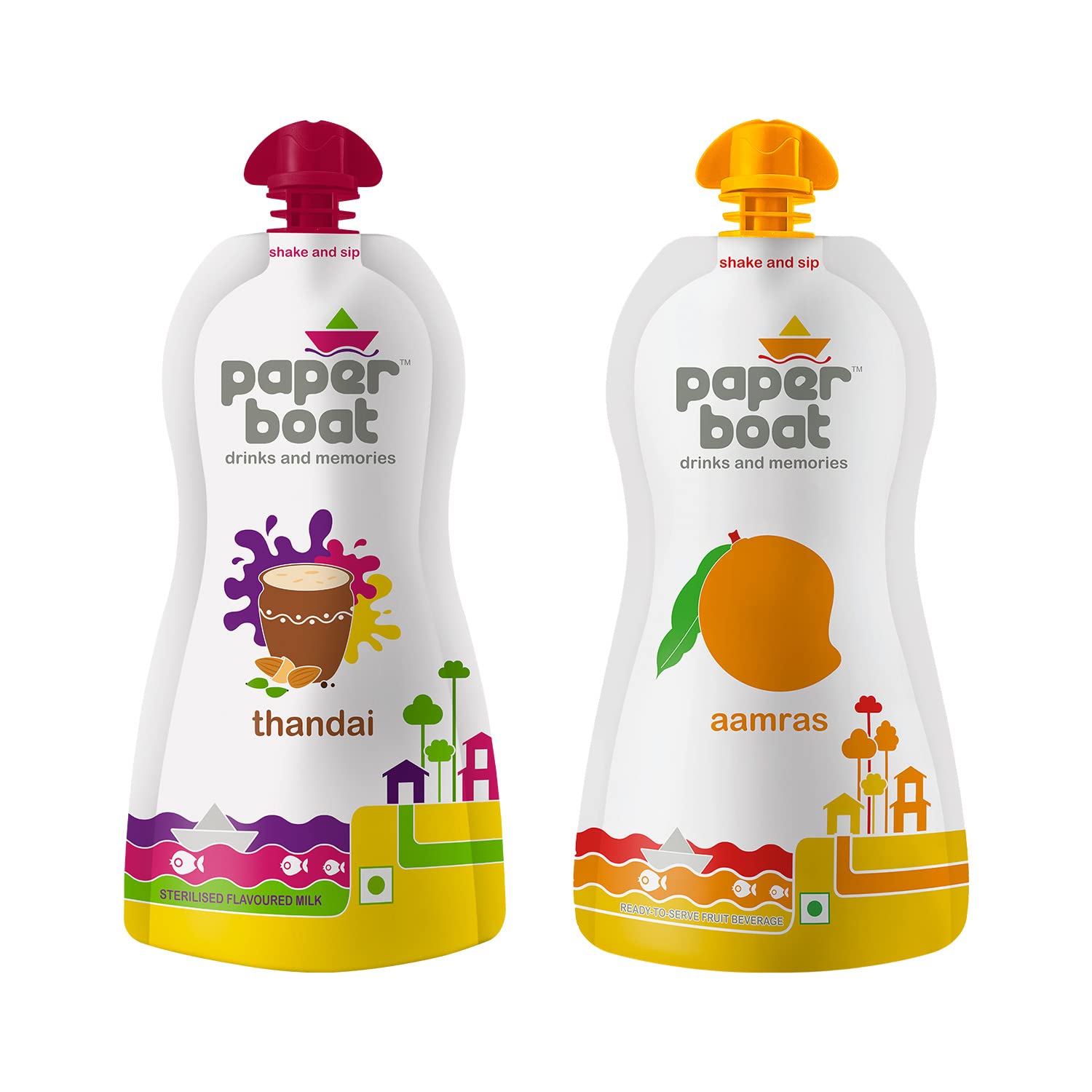 Paper Boat Thandai, 180ml (Pack of 6) + Paper Boat Aamras Juice, 200ml (Pack of 6)