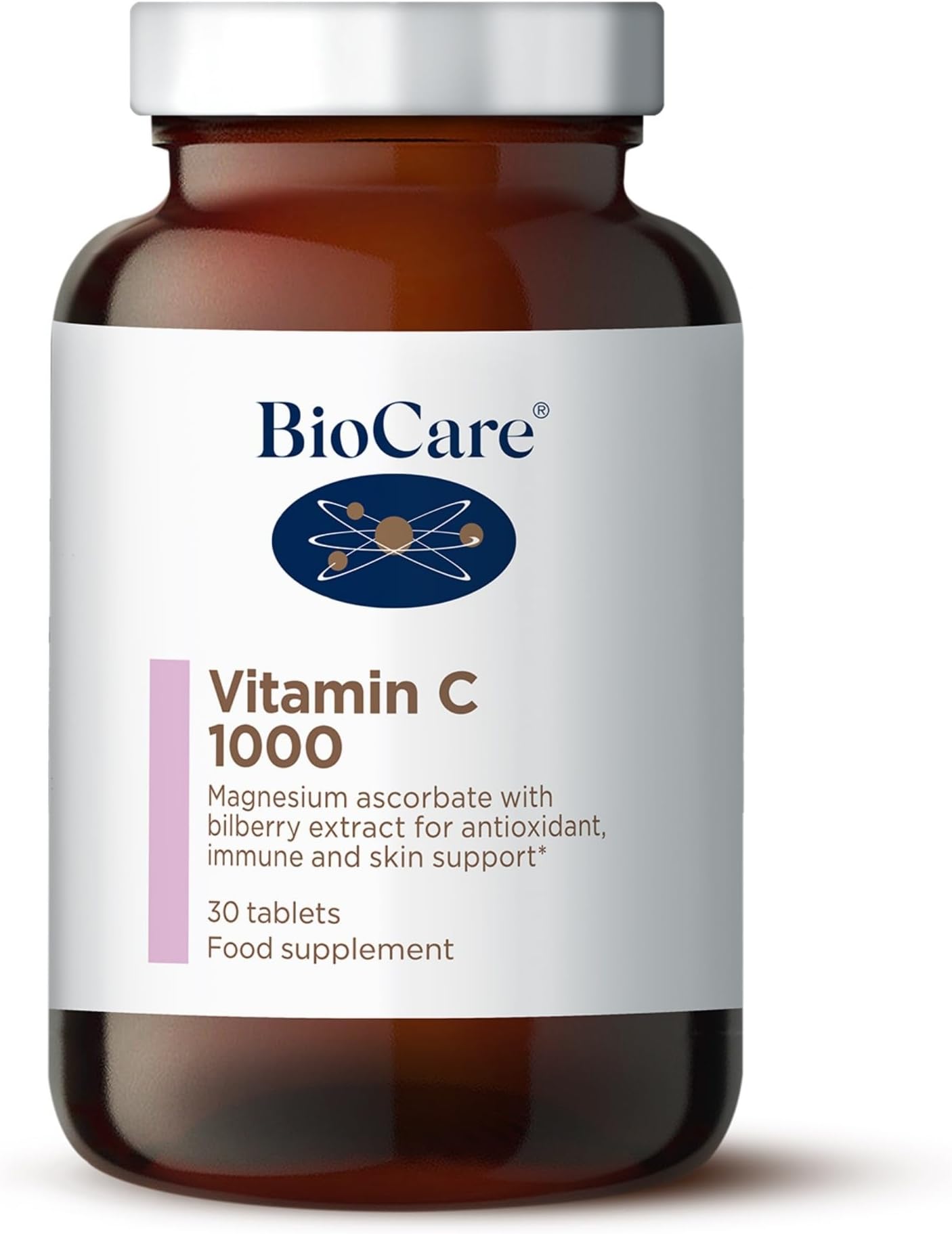 BioCare Vitamin C 1000 - High Potency Low Acid Vitamin C with Bilberry Extract for Immune, Skin and Antioxidant Support - 30 Tablets