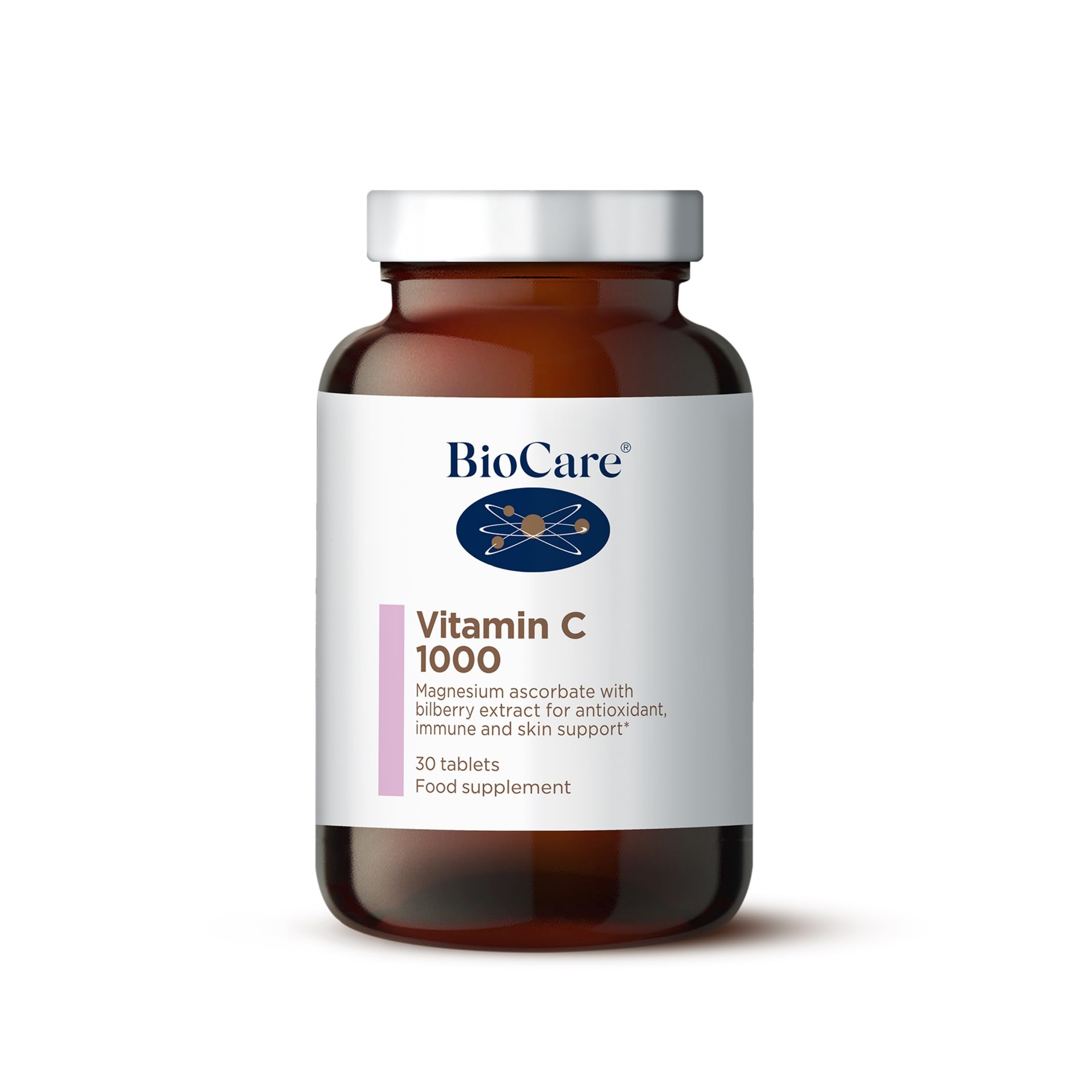 BioCare - Vitamin C 1000 - Magnesium ascorbate with Bilberry Extract for antioxidant, Immune and Skin Support - 30 Tablets