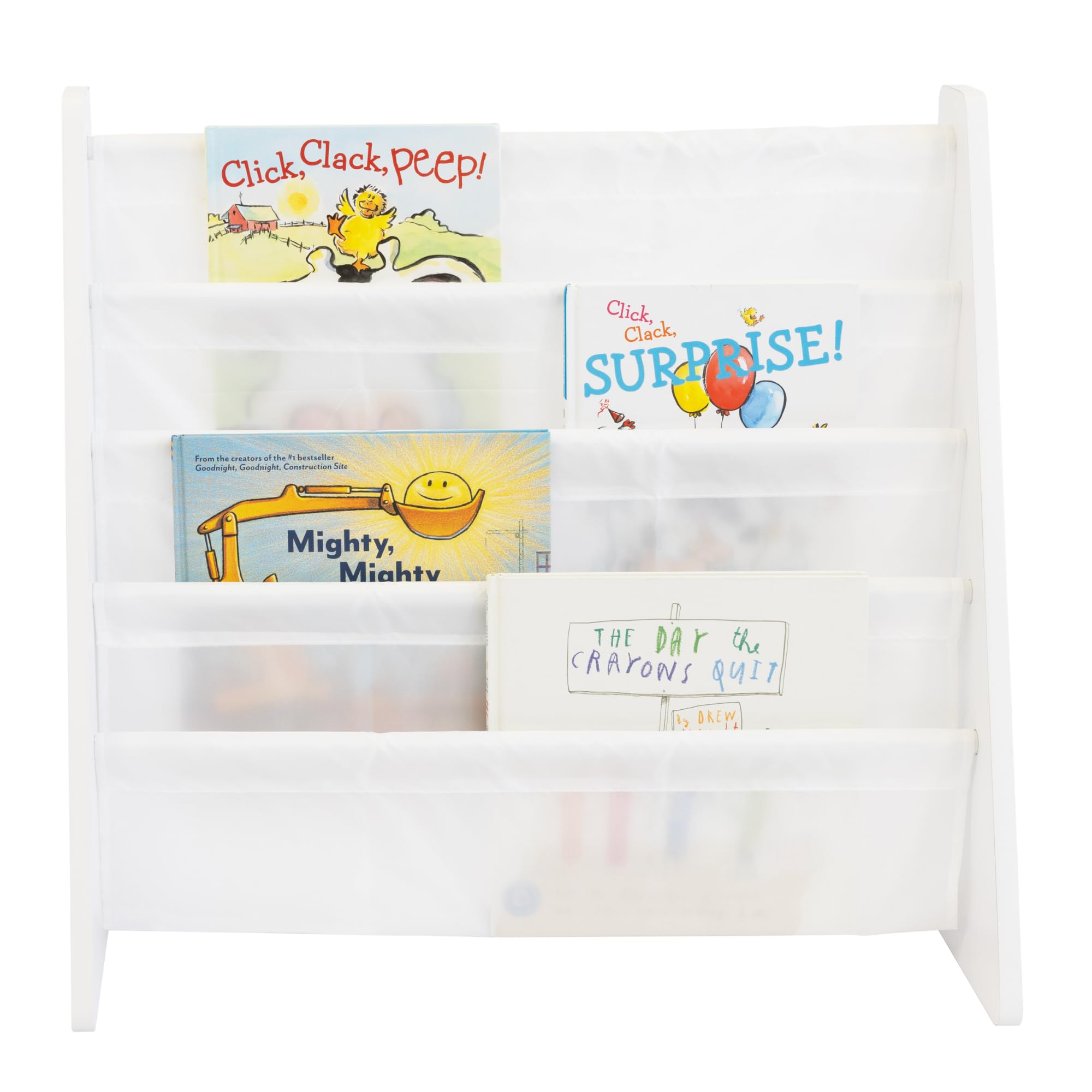 Humble Crew Children's Bookcase Storage Rack with 4 Tiers, Children's Bookrack, Bookshelf, White/White-image-27