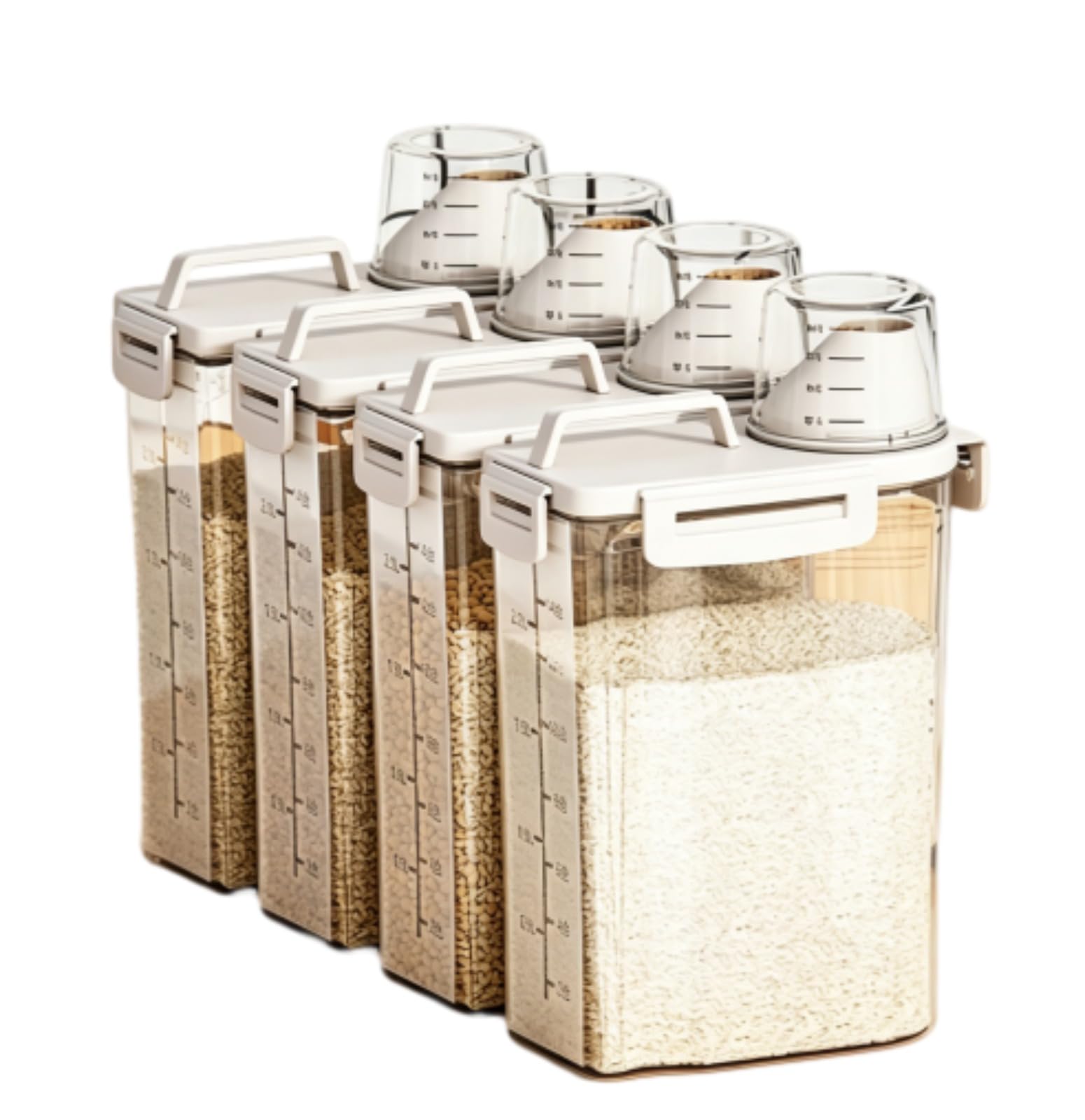 Airtight Food Storage Container with Measuring Cup, Pantry Canister