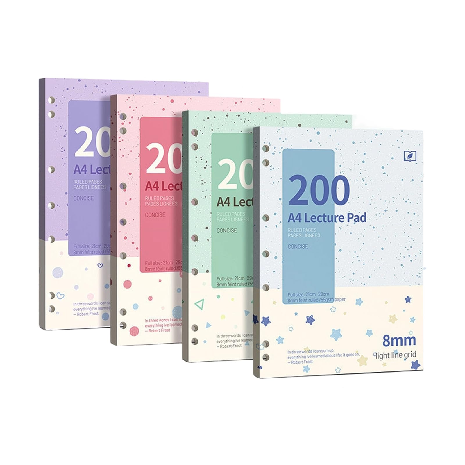 Blocco note a righe con 200 pagine, 4 confezioni