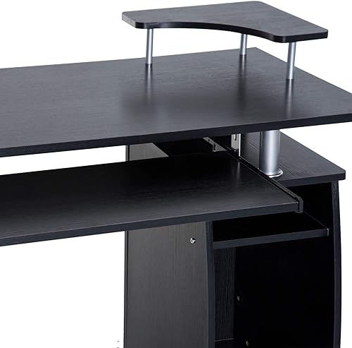 Miniatura 4 de Escritorio para computadora con cajones, bandeja para teclado, escritorio para computadora portátil, amplia mesa de estudio de escritura (dos