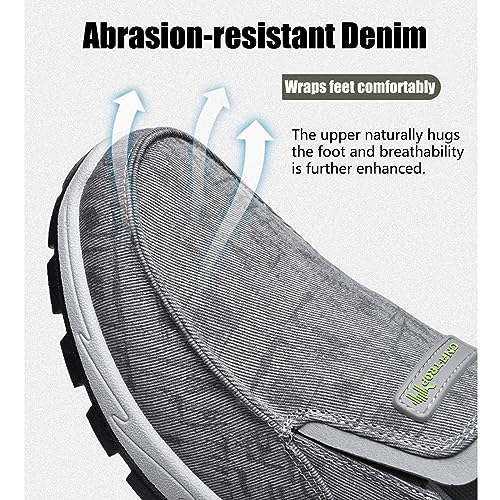 Men's Canvas Slip-on Orthopedic Loafers,Outdoor Breathable Non-Slip Fashion Flats Driving Sneakers Casual Walking Boat Shoes4