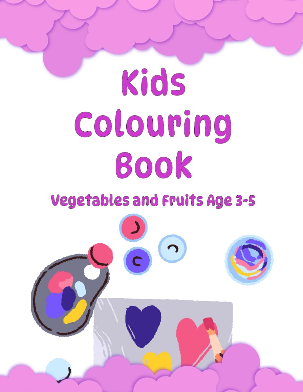 Kids Colouring Book: Vegetables and Fruits