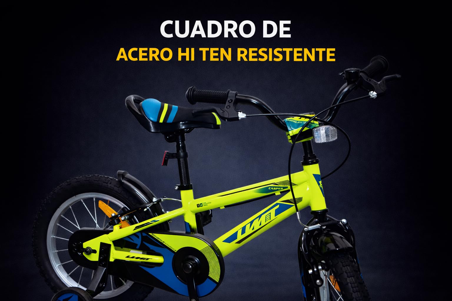 Bicicleta 16 Pulgadas niño | Bicicleta niño 5-7 años + Frenos V-Break + Estabilizadores + Cuadro Acero | Segura y Resistente