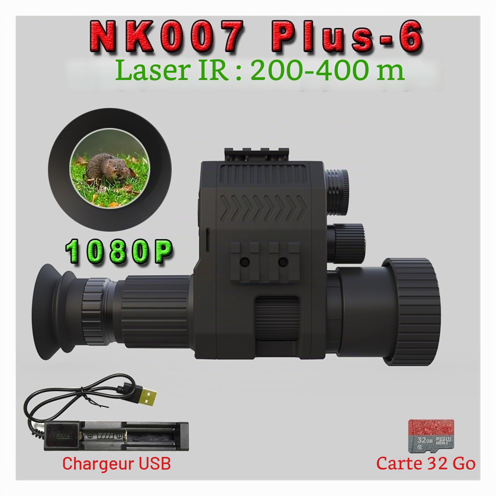 Lunettes de Vision Nocturne, Télescope de Vision Nocturne Infrarouge NK007 Plus, Vision Nocturne en Basse Lumière pour le Camping et la Sécurité (NK007 Plus-6)