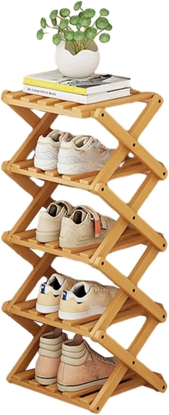 Étagère à chaussures pliable pour gagner de la place dans une entrée