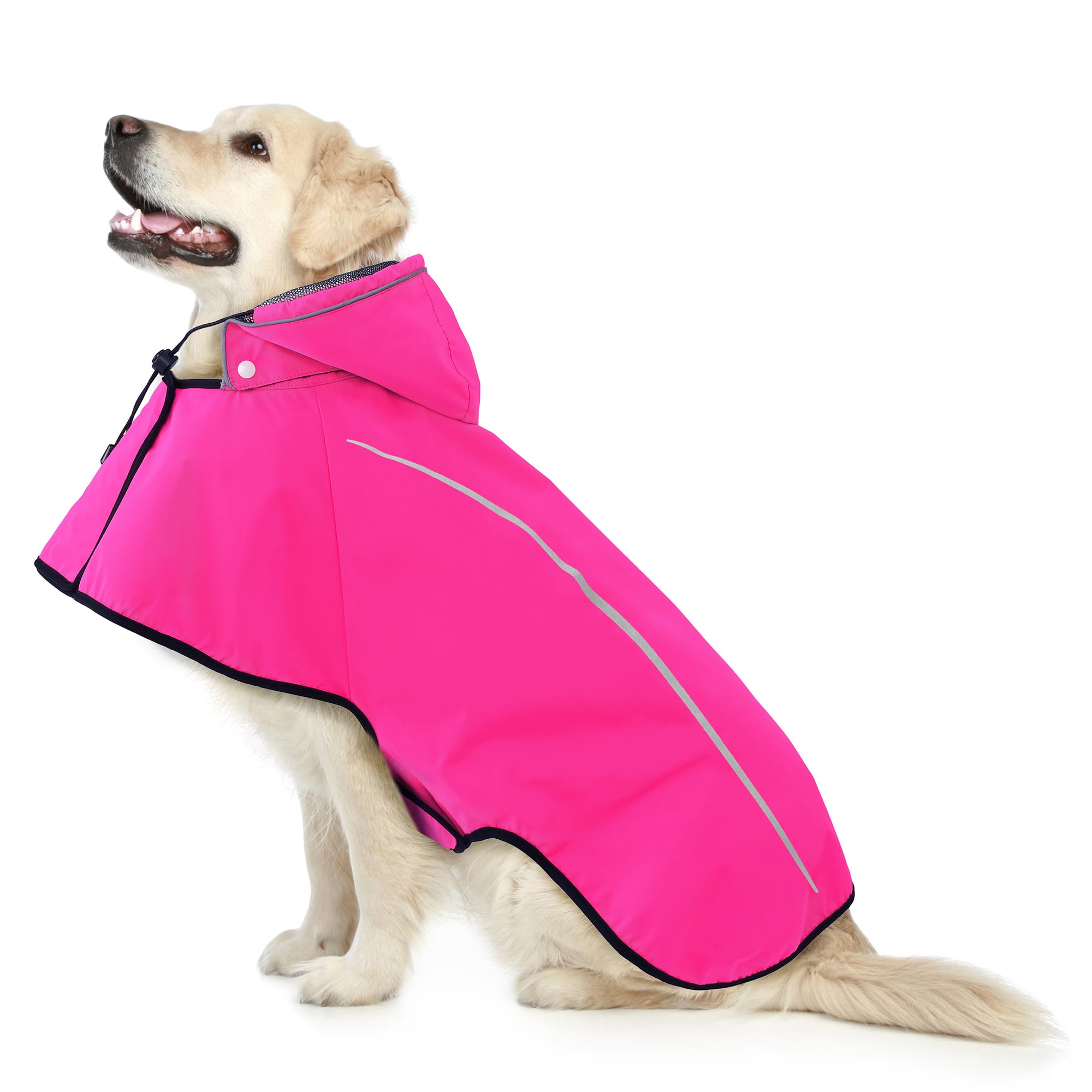 Mile High Life Dog Raincoat, Adjustable Waterproof Pet Rain Jacket, Reflective Hooded Poncho for Small Medium Large Dogs, Lightweight Breathable Pet