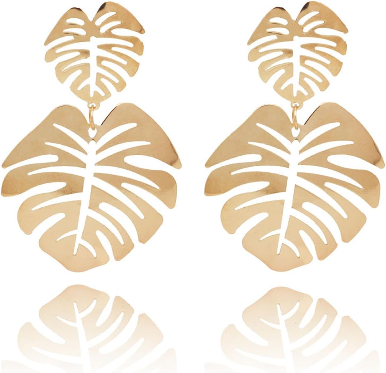 Palm Leaf Earrings for Women,Bohemia Tropical Plant Palm Leaf Dangle Earrings Colorful Monstera Leaves Eardrop Earrings for Women Jewelry