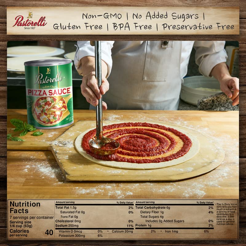 Miniatura 5 de Pastorelli Salsa de pizza, auténtica salsa italiana original para pizza con aceite de oliva virgen extra y queso pecorino romano rallado, desde