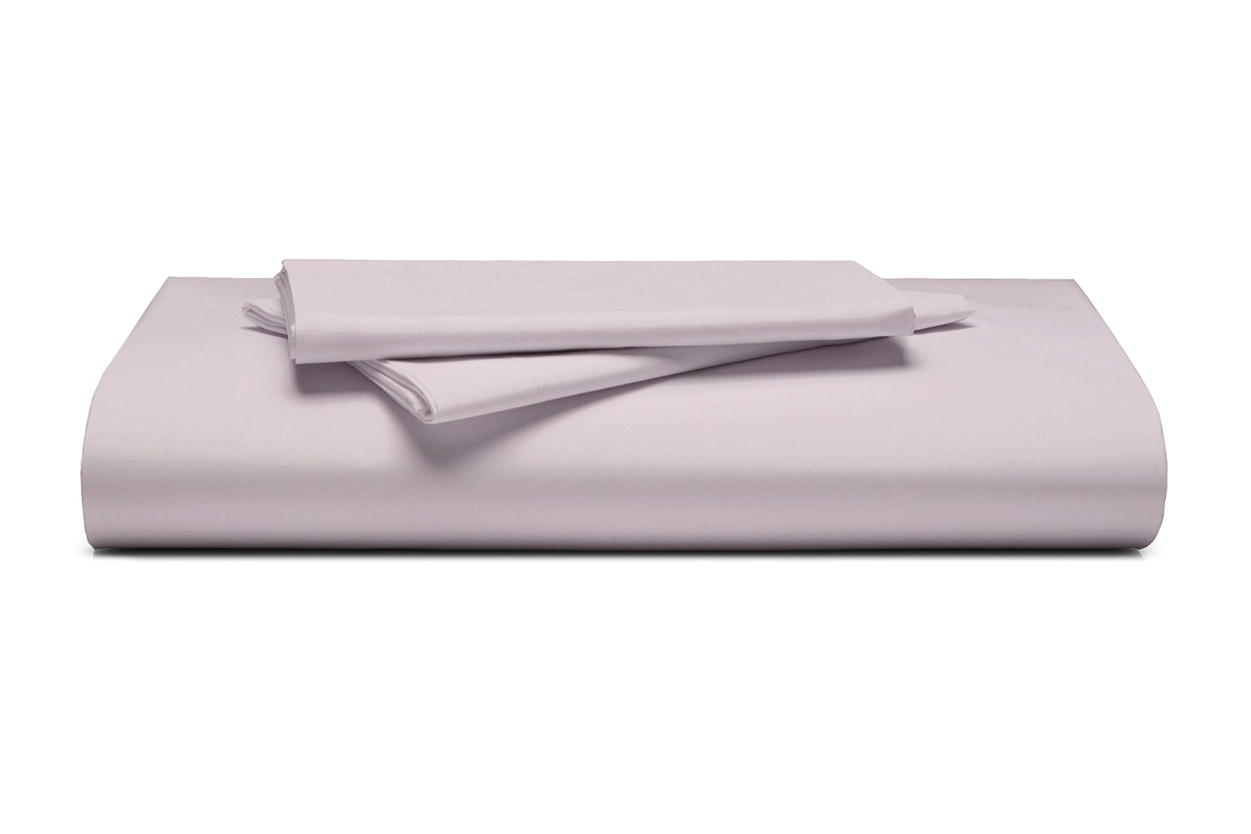 Luxury Fitted Bed Sheet With Matching FREE 2 X PILLOW CASE Plain Dyed Poly Cotton Percale Easy Care Bed Sheet Genuine 50% cotton 50% polyester (King Size, Powder Pink)