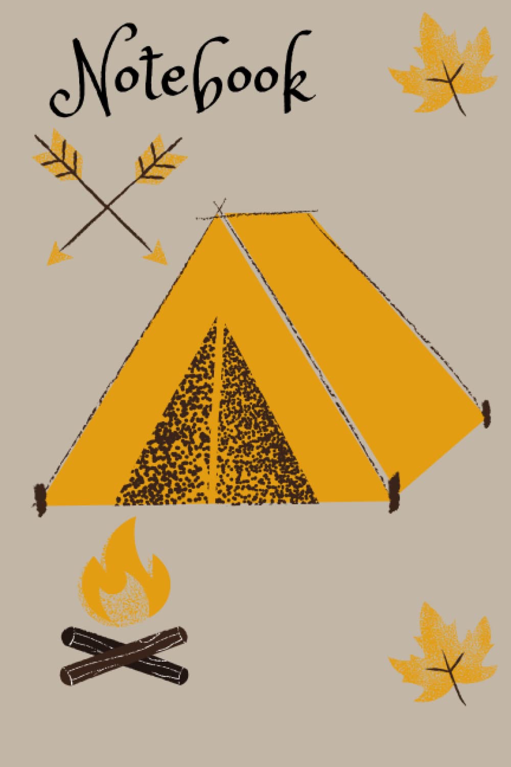 Notebook: Retro Style Tent Trip and Hiking Blank Lined 6x9" Notebook
