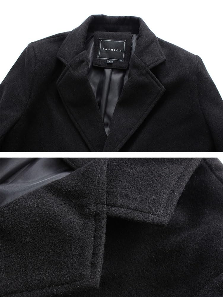 Wintermantel Herren Lang Wollmantel Übergangsmantel Trenchcoat Freizeit Mode Herbstmantel Slim Fit Mäntel Große Größen Bequeme Winterjacke Windbreaker Oversized
