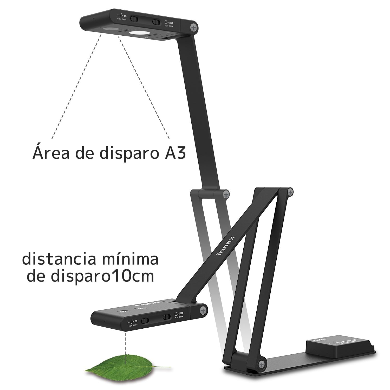 Innex DC500 USB 4K Cámara de Documentos, Webcam y Escáner 3 en 1 de 16MP | Micrófono con Cancelación de Ruido, Enfoque Automático dual, LED, OCR para educación a distancia en Win/Mac/Chromebook